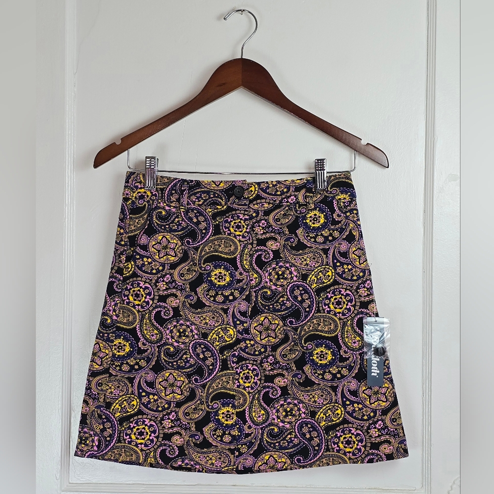 NWT Modcloth Boho Paisley Twill Skirt Size 4